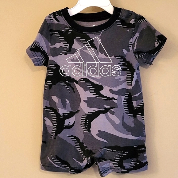 Adidas grey/black short romper - Picture 1 of 4
